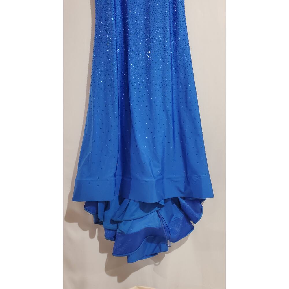 Sherri Hill Corset Rhinestone Maxi Gown Womens Size 8 Prom Homecoming Dress Blue - Picture 6 of 15